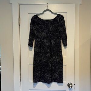 Seraphine Navy Blue Dot Woven Maternity Dress